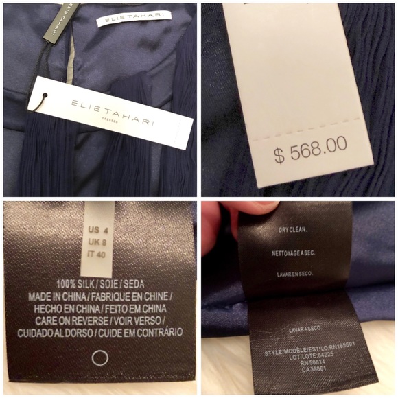 Elie Tahari Navy Blue Short Florence Dress NWT - Picture 7 of 8